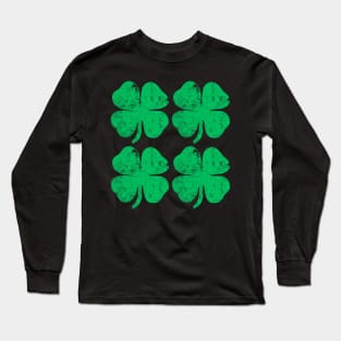 Four Irish American Flag Ireland Shamrock St Patrick Day Long Sleeve T-Shirt